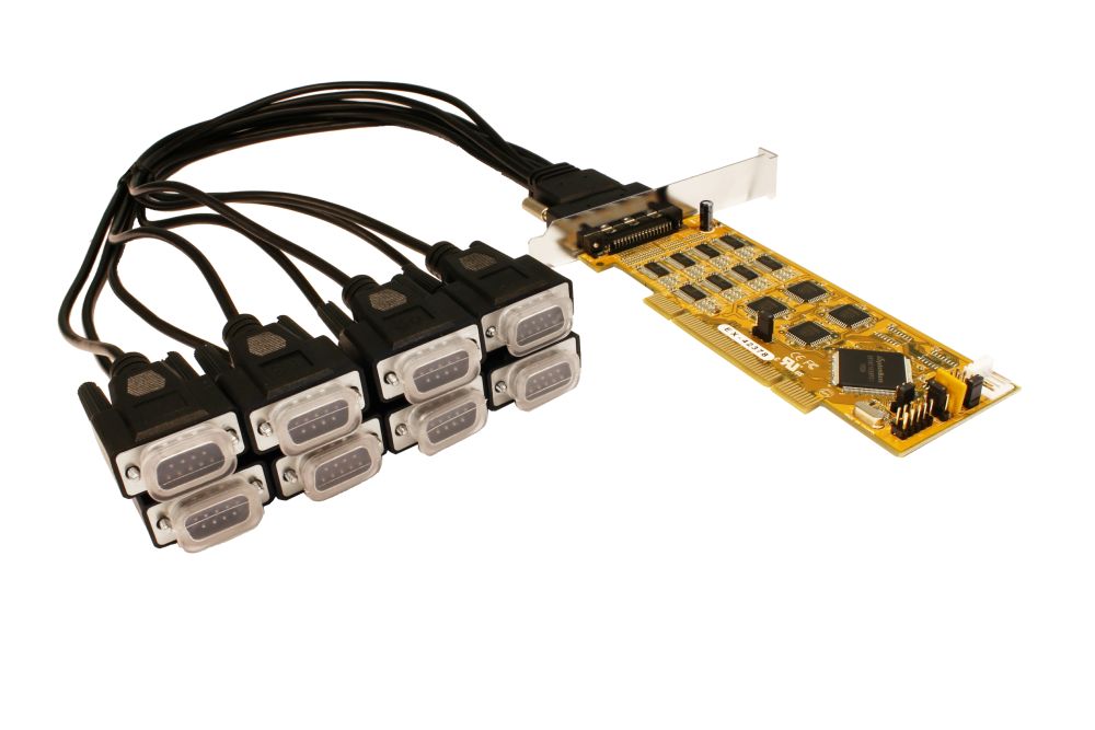 8S Seriell RS232/422/485 PCI Combo Karte inkl. Octopus Kabel und LP Bügel, Treiber für Linux und SCO-Unix (SystemBase), Exsys® [EX-42378]