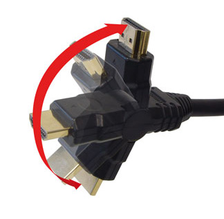 High-Speed-HDMI®-Kabel mit Ethernet, beidseitig knickbar, vergoldete Stecker, 2m, Good Connections®