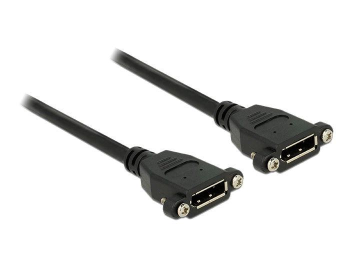Kabel DisplayPort 1.2 Buchse an DisplayPort Buchse anm Einbau, 4K 60Hz, schwarz, 0,25m, Delock® [85113]