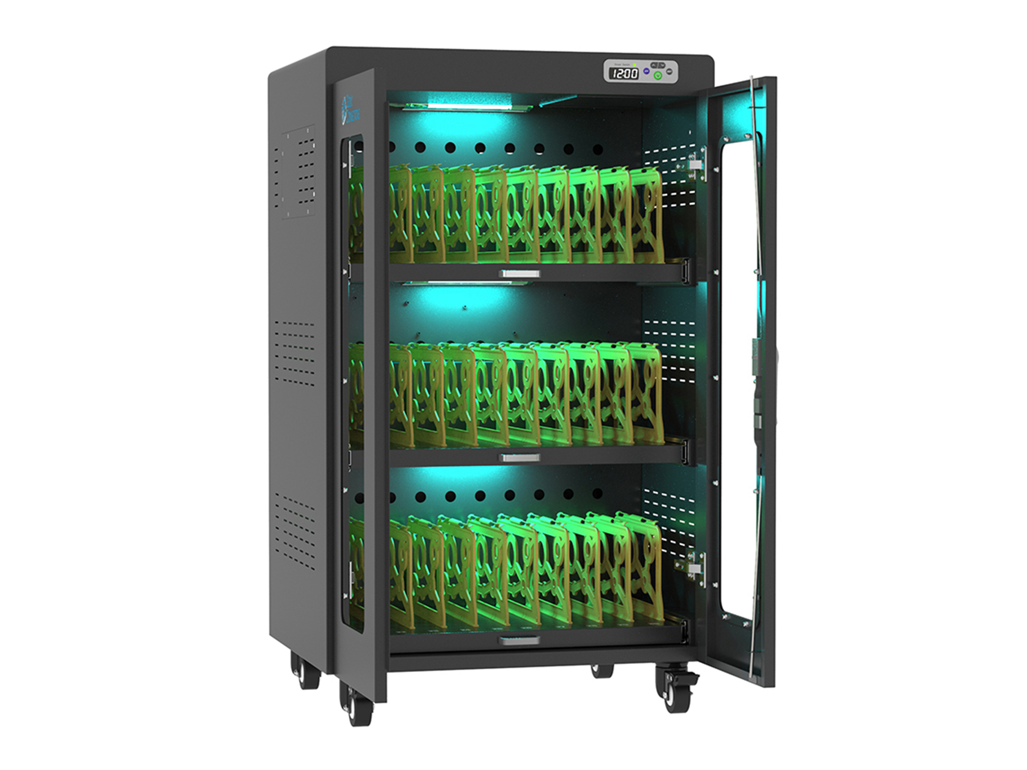 Good Connections® ANTARES N30E Notebook-Ladewagen bis 15,6", UV-C Desinfektion, Einschaltverzögerung, schwarz