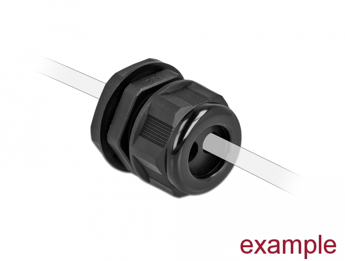 Kabelverschraubung PG16 für Rundkabel mit zwei Kabeleinführungen schwarz 2 Stück, Delock® [60369]