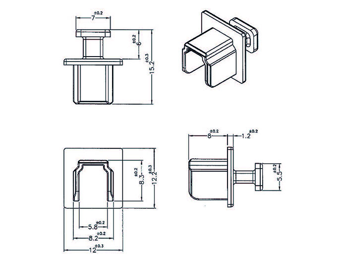 Staubschutz für USB 3.0 Typ-B Buchse, mit Griff, 10 Stück, schwarz, Delock® [64010]