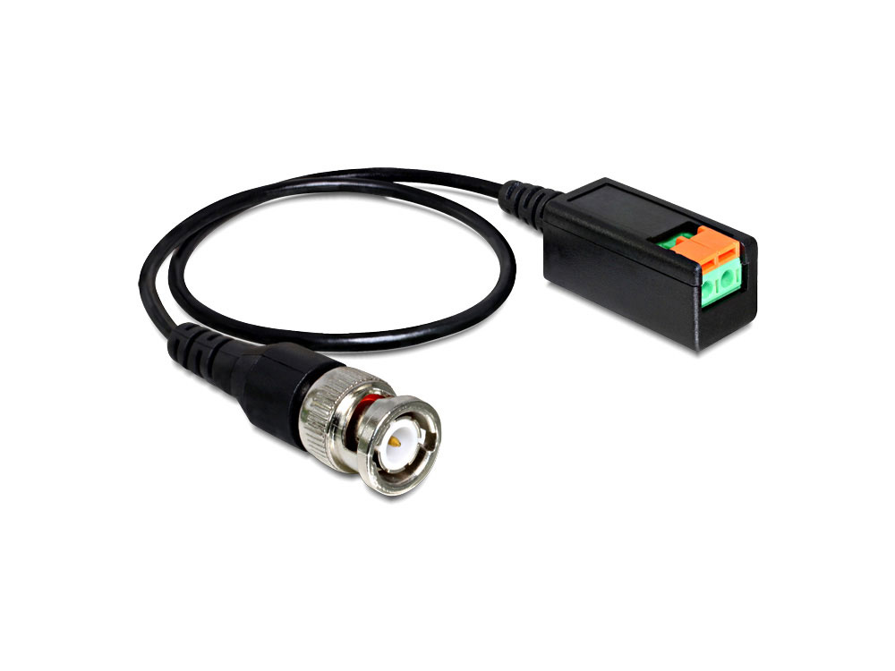 Anschlusskabel BNC Stecker an Terminalblock 2 Pin, ca. 0,4m, Delock® [83181]
