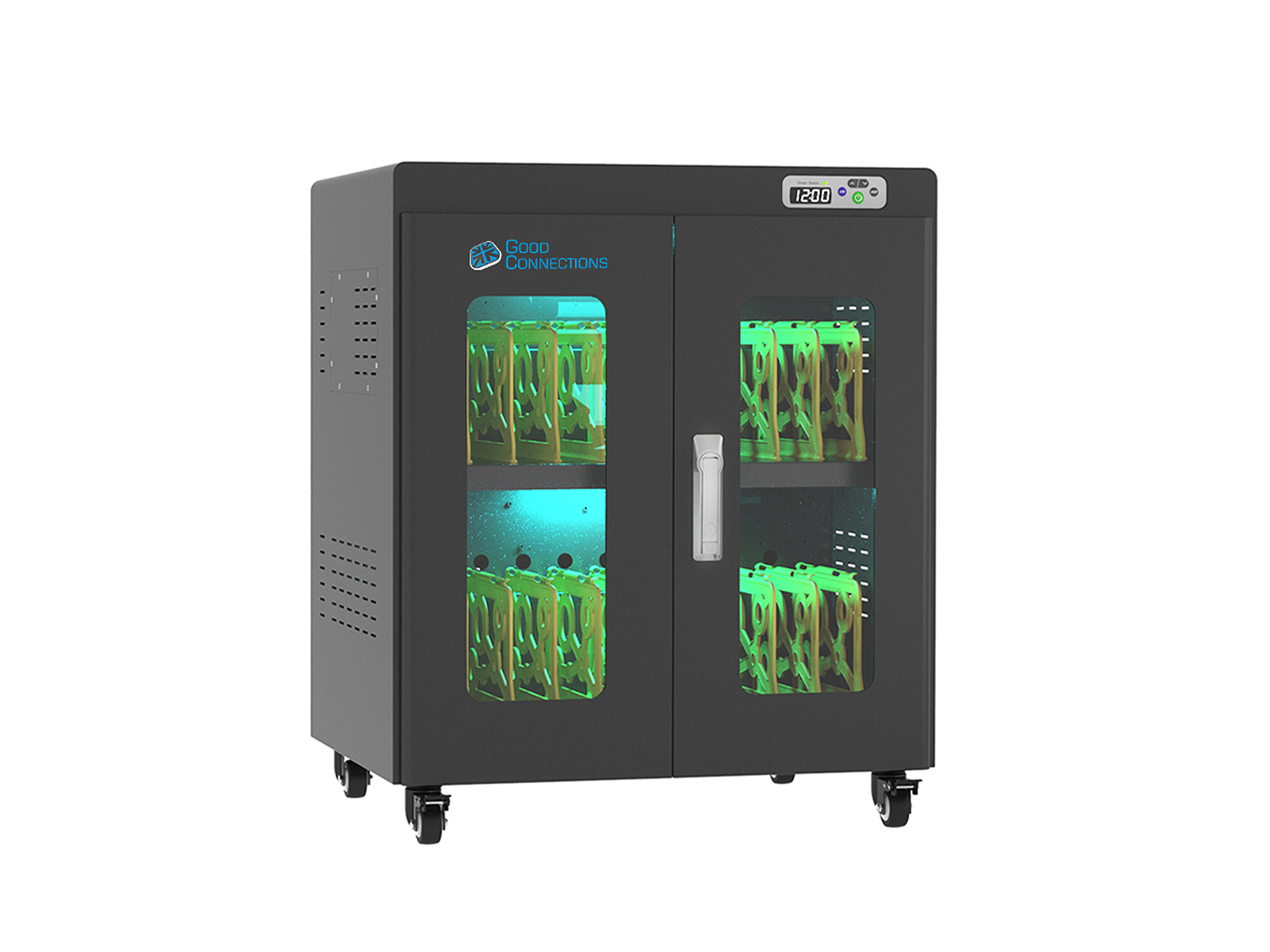 Good Connections® ANTARES N20E Notebook-Ladewagen bis 15,6", UV-C Desinfektion, Einschaltverzögerung, schwarz