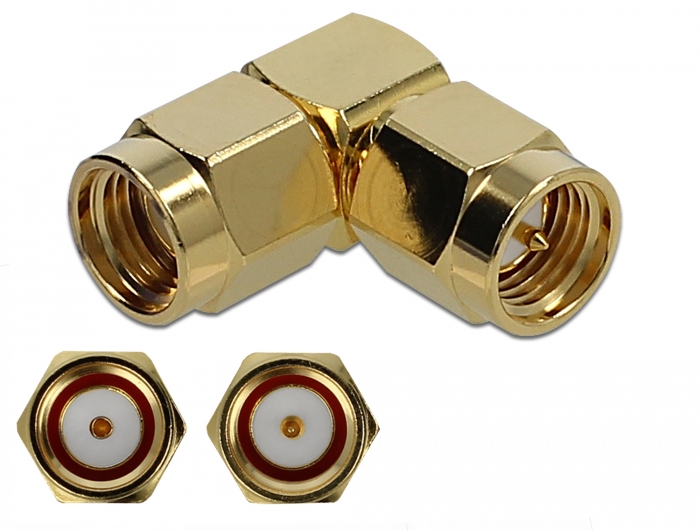 Adapter SMA Stecker an RP-SMA Stecker 90° 10 GHz, Delock® [89951]