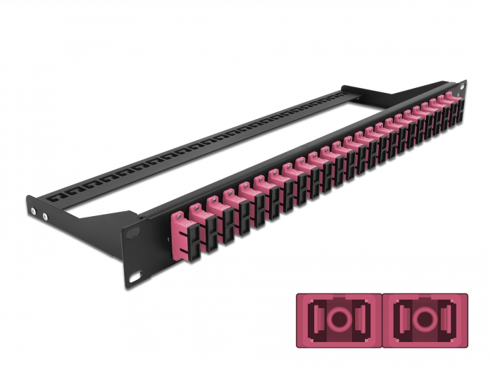 19" LWL Patchpanel 24 Port SC Duplex violett, Delock® [43396]