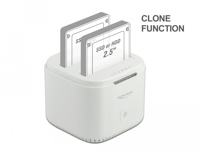 USB Type-C™ 3.2 Dockingstation für 2 x 2.5" SATA HDD / SSD mit Klon Funktion , Delock® [63084]