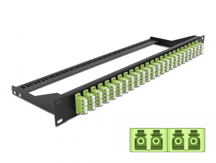 19" LWL Patchpanel 24 Port LC Quad lindgrün, Delock® [43404]