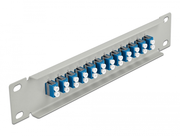 10" LWL Patchpanel 12 Port LC Duplex blau 1 HE grau, Delock® [66786]