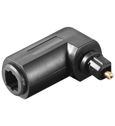 Adapter Toslink Buchse an Stecker gewinkelt, schwarz, Good Connections®