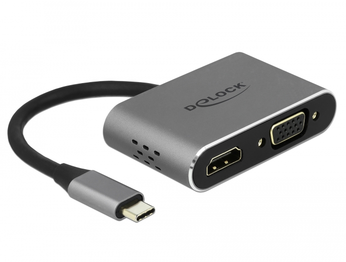 USB Type-C™ Adapter an HDMI und VGA mit USB 3.0 Port und PD, Delock® [64074]