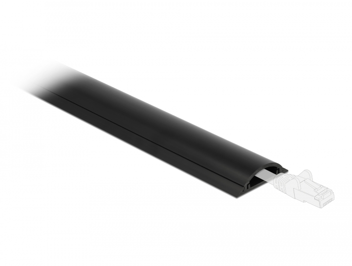 Kabelkanal selbstklebend 70 x 20 mm - Länge 1 m schwarz, Delock® [20711]