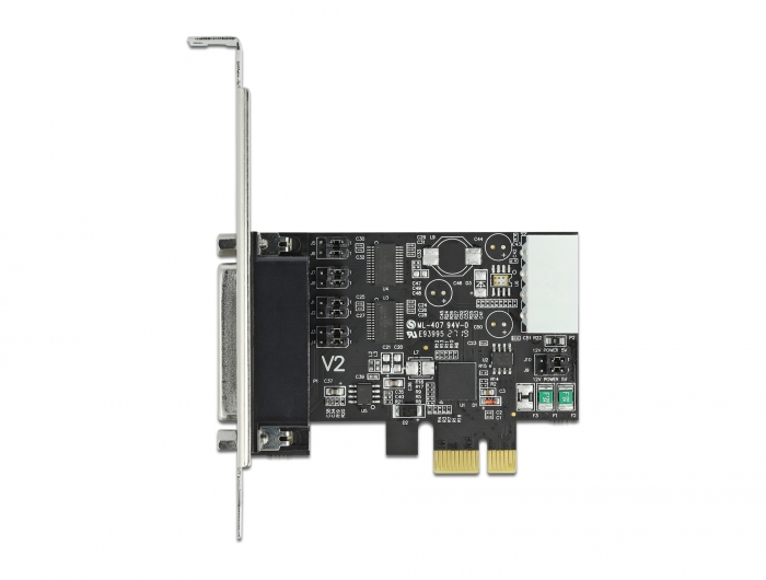PCI Express Karte zu 2 x Seriell RS-232 mit Spannungsversorgung 5 V / 12 V, Delock® [89909]