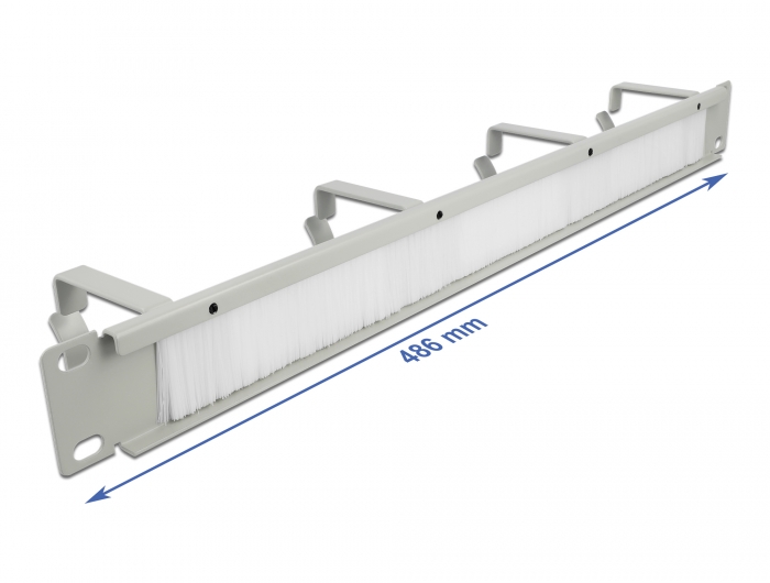 19" Kabelmanagement Bürstenleiste mit 4 Bügeln 1 HE grau, Delock® [66543]