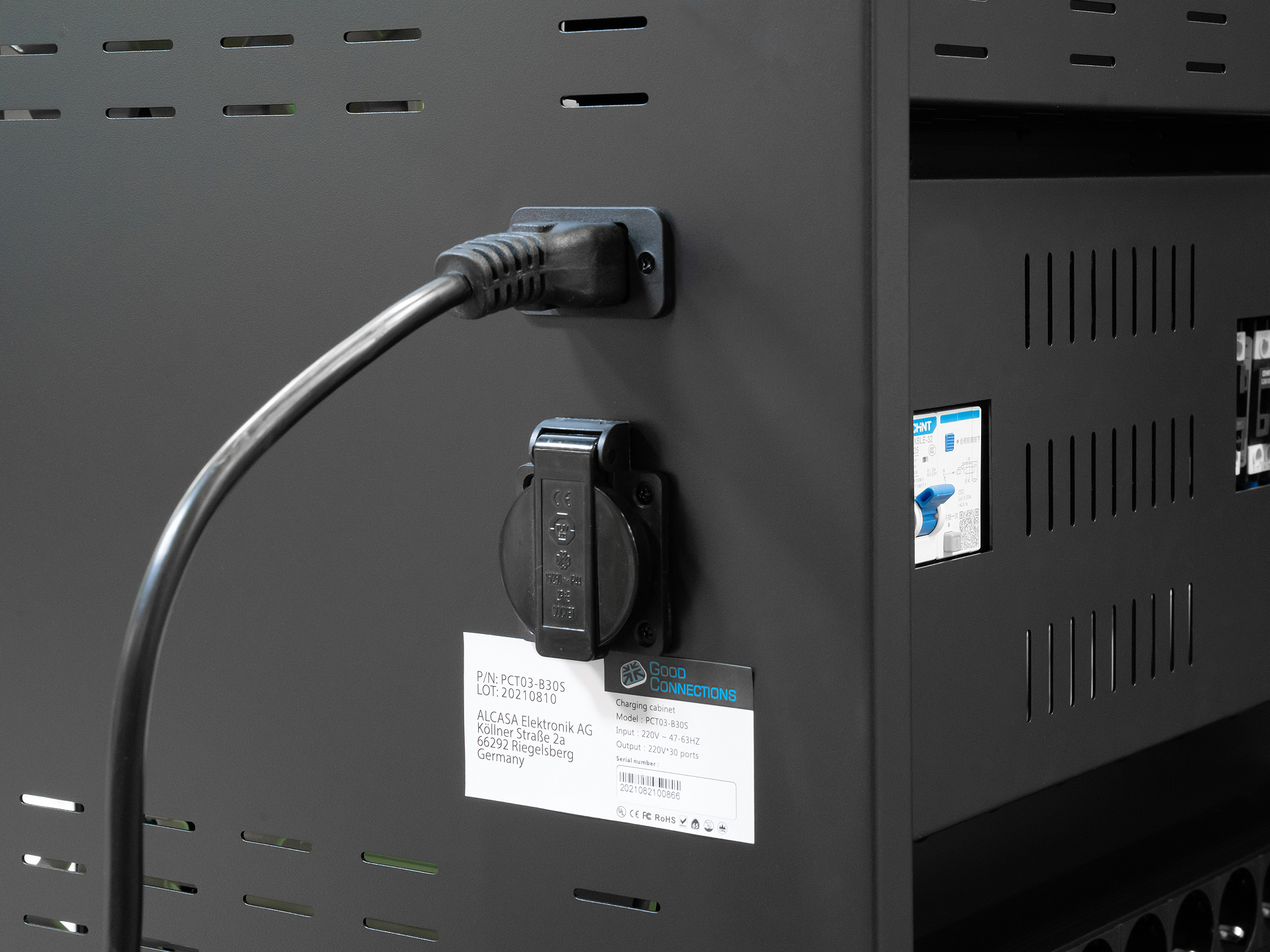 Good Connections® ANTARES N30E Notebook-Ladewagen bis 15,6", UV-C Desinfektion, Einschaltverzögerung, schwarz