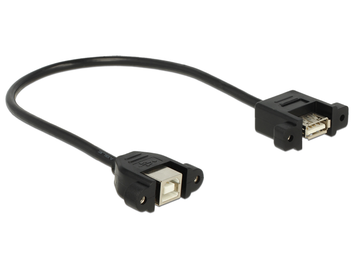 Kabel USB 2.0 Typ-B Buchse zum Einbau an USB 2.0 Typ-A Buchse zum Einbau 25 cm, Delock® [85107]