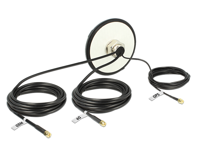 Multiband LTE UMTS GSM GPS SMA Antenne, omnidirektional, Dachmontage, outdoor, Delock® [12455]