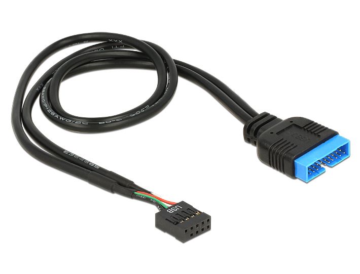 Kabel, USB 3.0 Pinheader Stecker an USB 2.0 Pinheader Buchse, 0,45m, Delock® [83776]