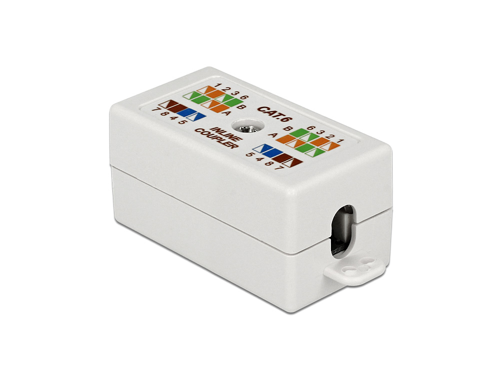 Verbinder für Netzwerkkabel Cat.6 UTP LSA werkzeugfrei, weiß, Delock® [86167]