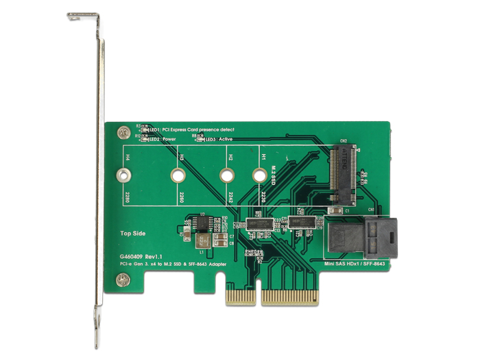 PCI Express Karte an 1x intern NVMe M.2 PCIe / 1 x intern SFF-8643 NVMe – Low Profile Form Faktor, Delock® [89517]