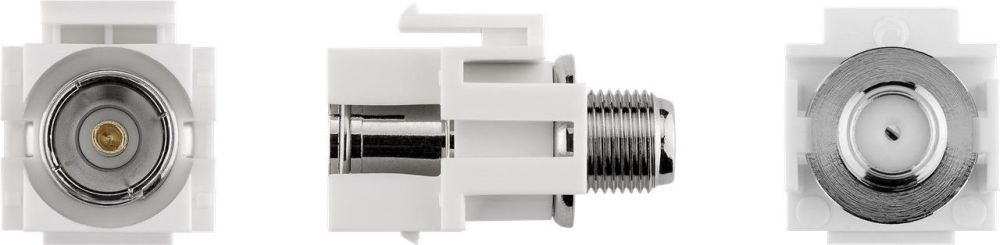 KeyStone Modul, Koax Buchse an F-Buchse, bündige Montage, Gehäuse weiß