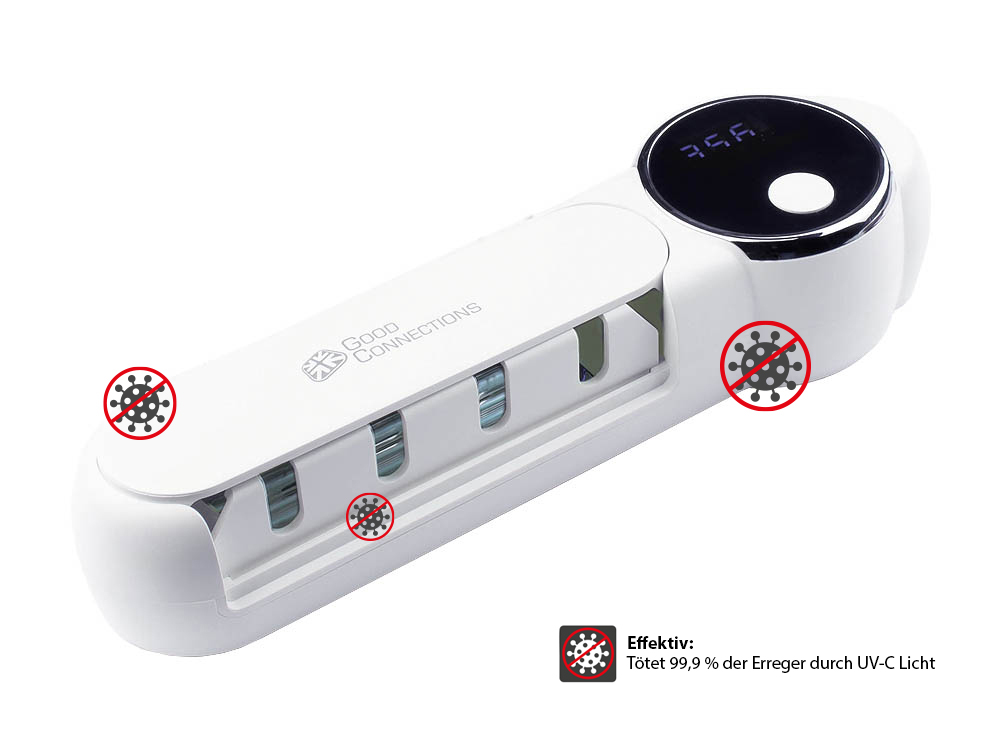 UV-C Zahnbürsten-Desinfektionsstation, für vier elektrische/manuelle Zahnbürsten, Good Connections®
