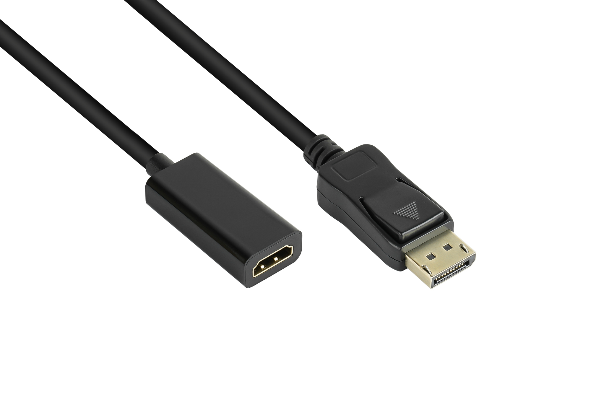Adapter DisplayPort 1.2 Stecker an HDMI 1.4b Buchse, 4K @30Hz, vergoldete Kontakte, ca. 20cm, Good Connections®