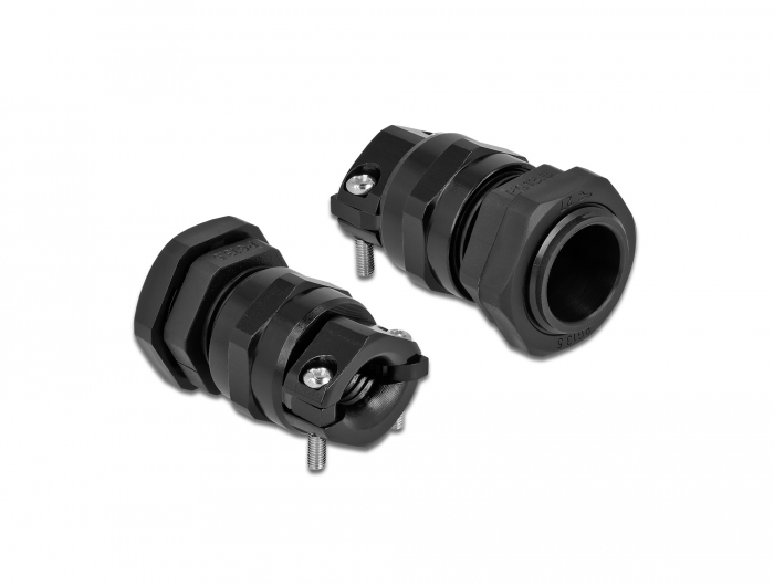 Kabelverschraubung PG13,5 mit Zugentlastung und Biegeschutz schwarz, Delock® [60355]