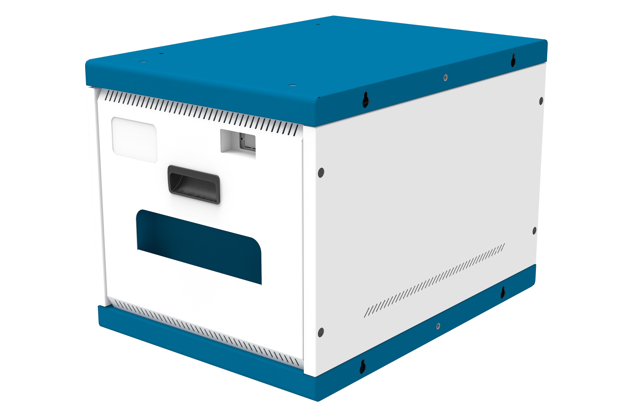 Good Connections® GEMMA T16C Ladeschrank/-wagen für 16 Geräte, USB-C™, 18W pro Port, PD 3.0, QC 3.0, weiß/blau