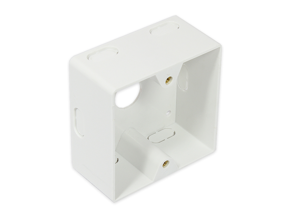 Netzwerkdose Cat. 6, 2xRJ45, geschirmt, universal inkl. Aufputzgehäuse, DESIGNFÄHIG, vertikale Kabelzuführung, signalweiß RAL9003, Good Connections®