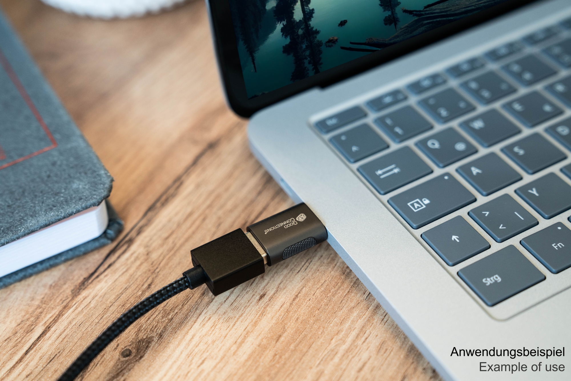 Adapter USB 3.2 Gen.1 / USB 3.0 Stecker C™ an USB-A Buchse, verzinktes Metallgehäuse, anthrazit, 3er-Set, Good Connections®