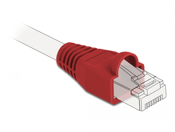 Knickschutztülle für RJ45 Stecker rot 20 Stück, Delock® [86725]