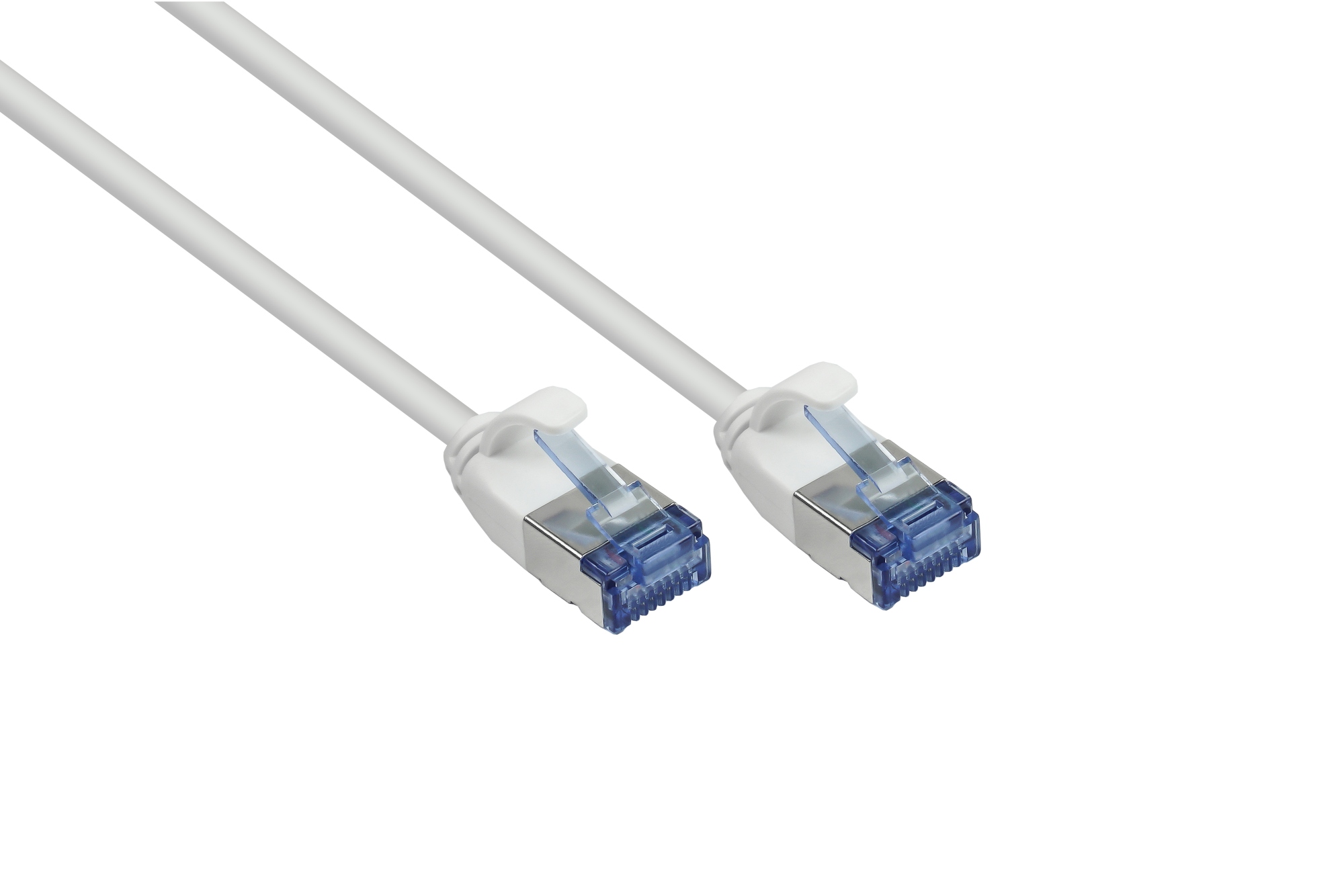 RNS® Patchkabel SlimLine, Cat.6A, U/FTP, PiMF, halogenfrei (LSZH), 500MHz, CU, weiß, 0,25m, Good Connections®