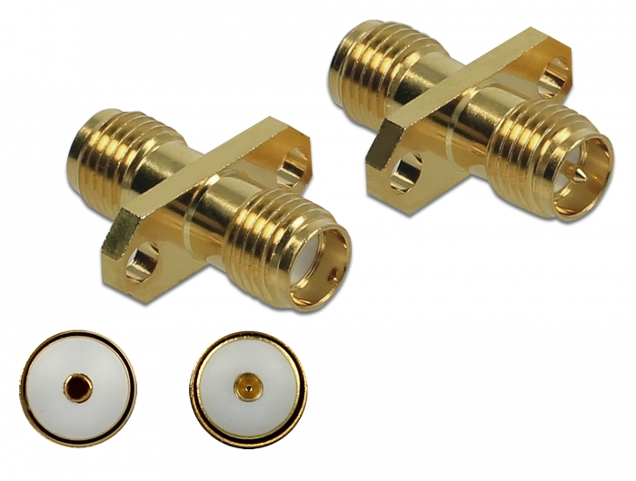Adapter SMA Buchse an RP-SMA Buchse anm Einbau 10 GHz, Delock® [89957]