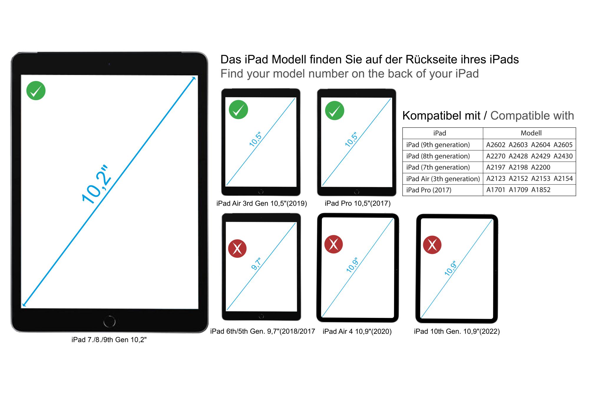 iPad 10,2" (9. Gen.) Tablet-Schutzhülle mit Kickstand, aqua, Good Connections®