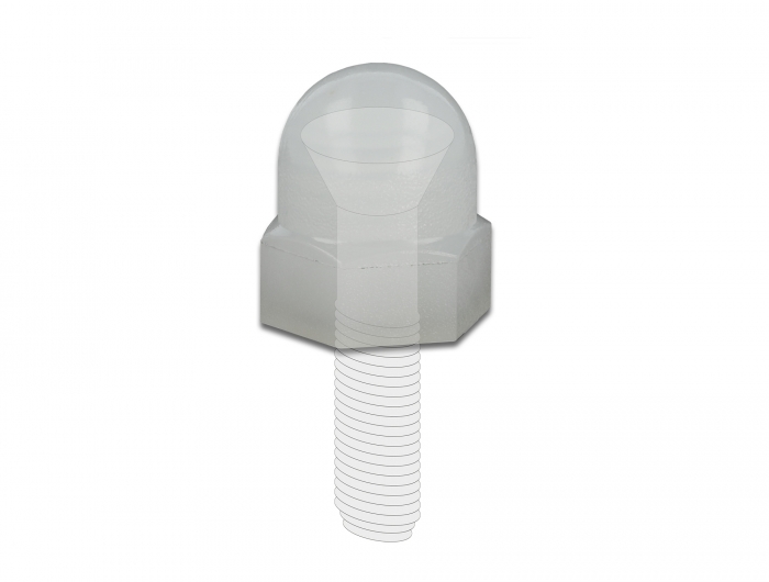 Schutzkappe Sechskant mit Innengewinde für Schraube M6 natur 10 Stück, Delock® [60236]