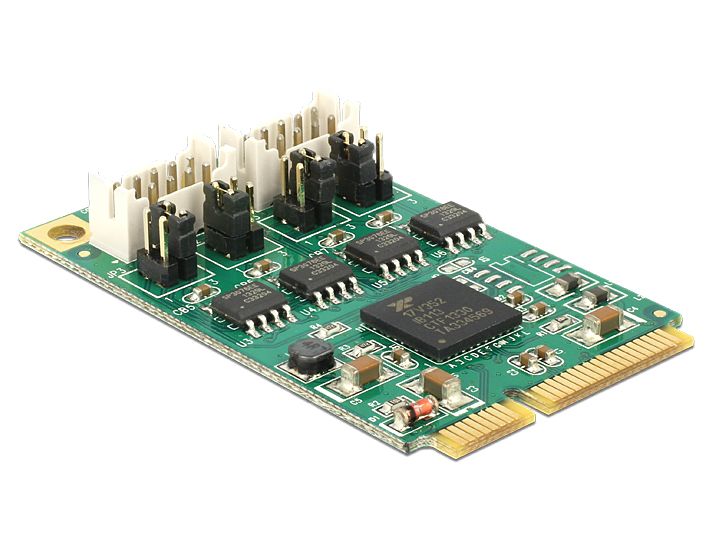 MiniPCI Express I/O PCIe full size RS-422/485 2x DB9 Stecker, 600W Überspannungsschutz, Delock® [95245]