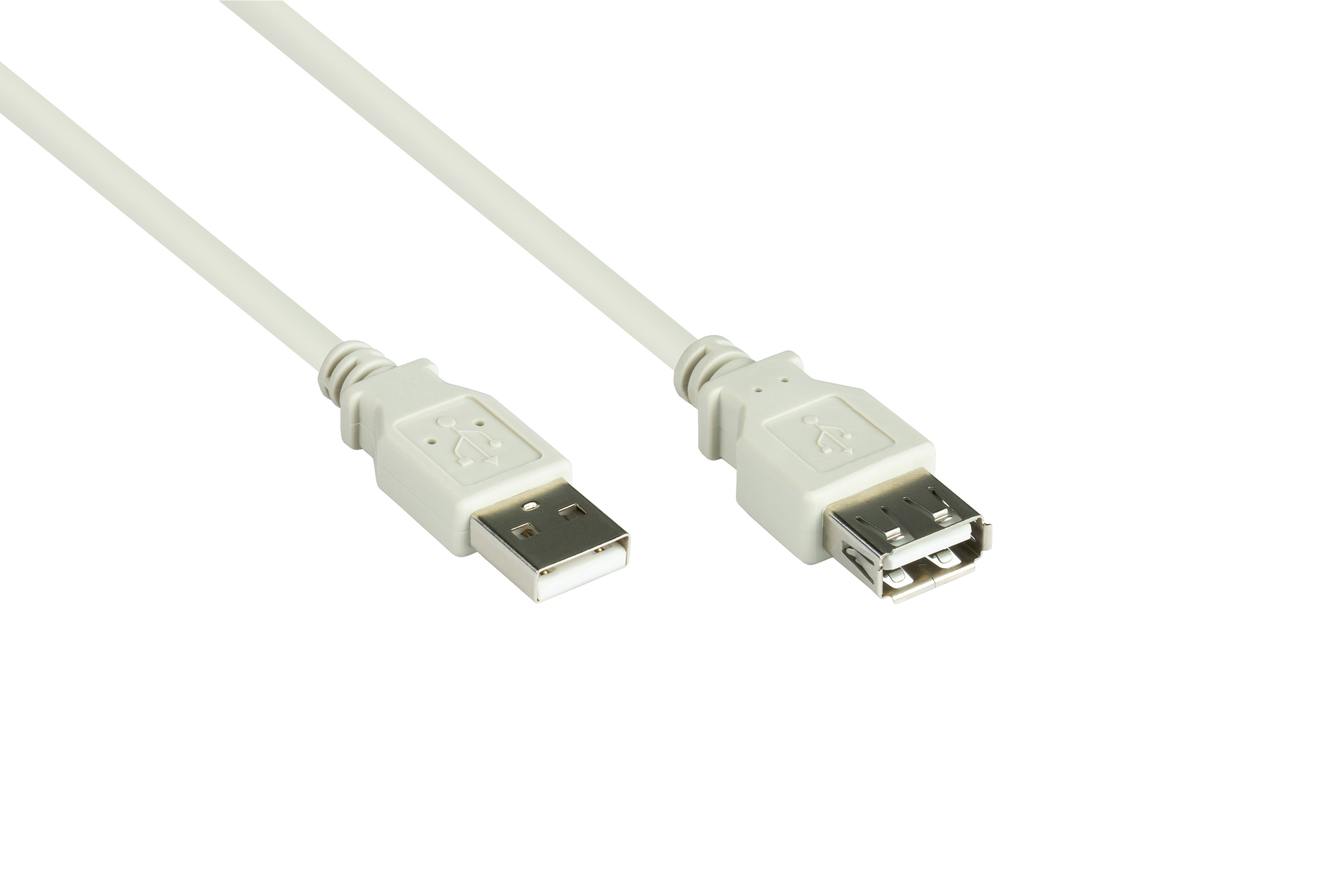Verlängerungskabel USB 2.0 Stecker A an Buchse A, grau, 3m, Good Connections®