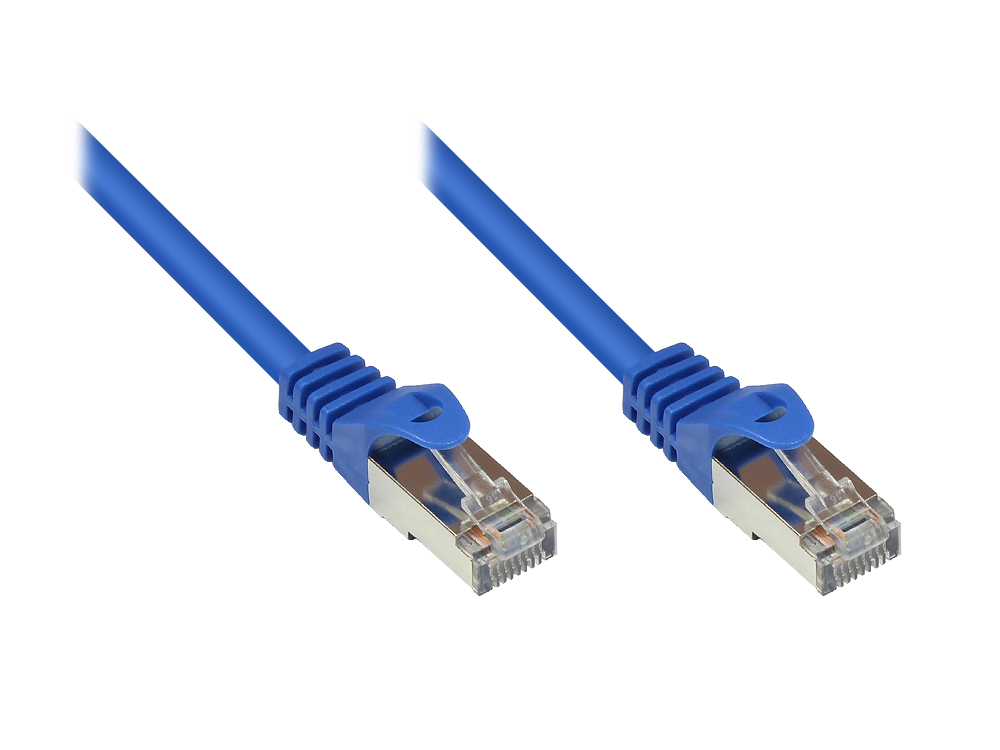 RNS® Patchkabel mit Rastnasenschutz, Cat. 5e, SF/UTP, PVC, 100MHz, blau, 3m, Good Connections®