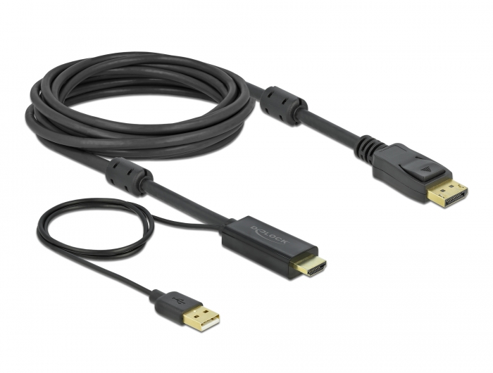 HDMI zu DisplayPort Kabel 4K 30 Hz 5 m, Delock® [85966]
