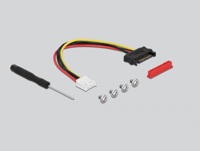 M.2 Key M zu U.2 SFF-8639 NVMe Adapter gewinkelt mit 20 cm Kabel, Delock® [64135]