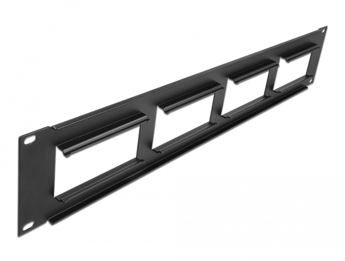 Easy 45 19" Patchpanel Ausschnitt 4 x 90,5 x 45,2 mm, 2 HE, schwarz, Delock® [81378]