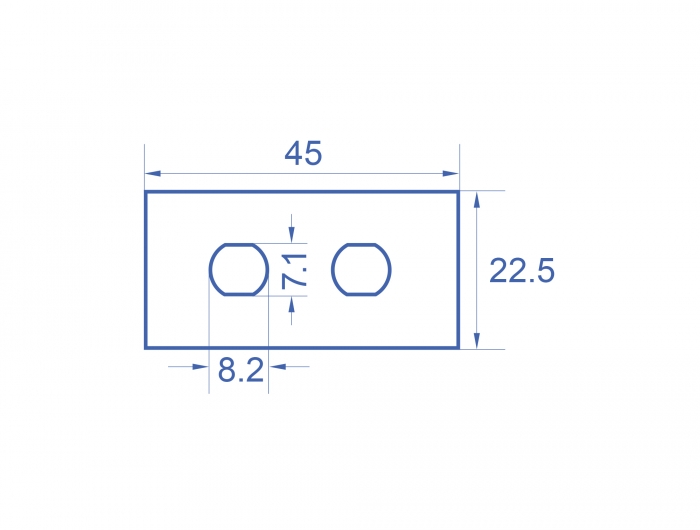 Easy 45 Modulblende Loch-Ausschnitt 2 x M8 mit Verdrehschutz, 45 x 22,5 mm 10 Stück weiß, Delock® [81366]