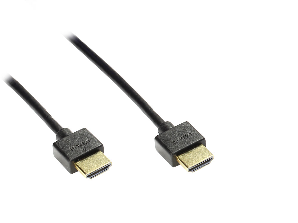 Anschlusskabel Super slim High Speed HDMI® with Ethernet , A Stecker beidseitig, schwarz, 1m, Good Connections®