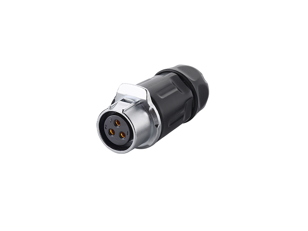 Industrie-Steckverbinder S1 - Power (3-Pin) Buchsenstecker mit Klick-Arretierung, Lötanschluss, M20, IP65/67, Good Connections®
