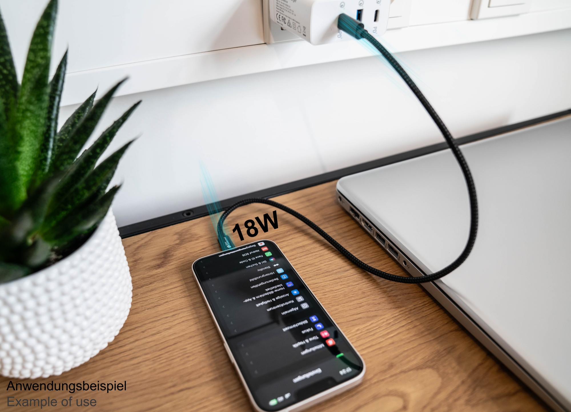 USB 2.0 Lade- und Datenkabel für iPhone/iPad/iPod, USB-C™ Stecker an Lightning™ Stecker, MFI zertifiziert, 18W, schwarz, 0,5m, Good Connections®