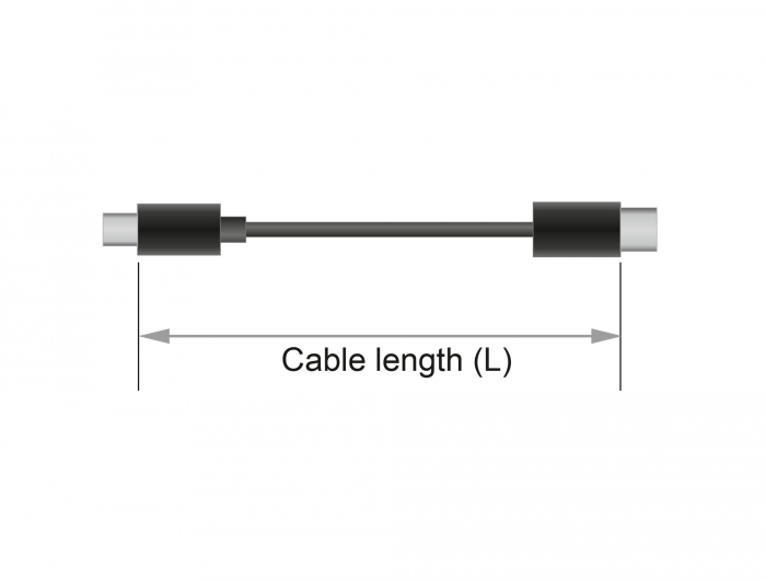 Klinkenkabel 3,5 mm 4 Pin Stecker an Stecker, schwarz, 0,5m, Delock® [85592]