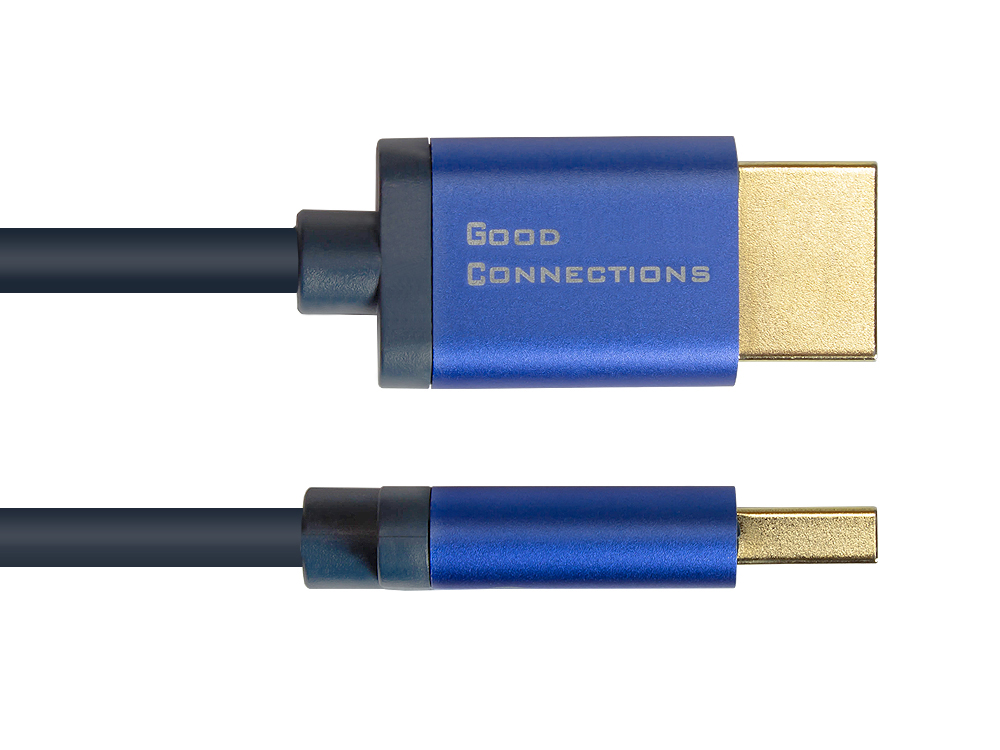 Ultra-High-Speed HDMI® 2.1 SmartFLEX Kabel, 8K UHD-2 / 4K UHD, Aluminiumgehäuse, CU, dunkelblau, 0,5m, Good Connections®