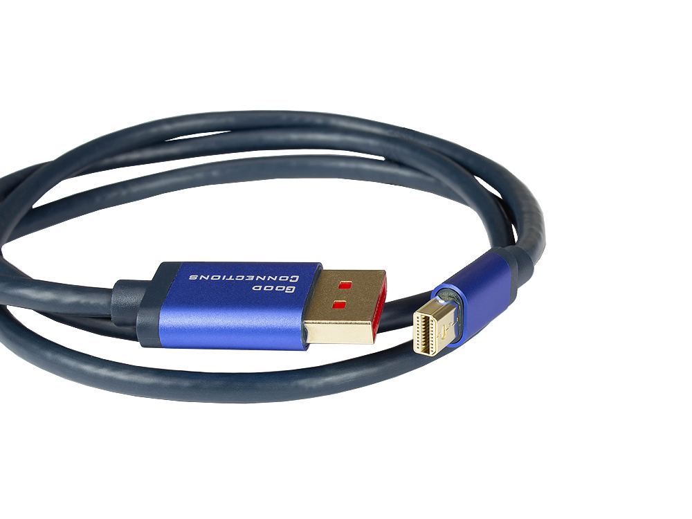 DisplayPort 1.4 an Mini Displayport 1.4 SmartFLEX Kabel, 8K UHD-2 / 4K UHD, Aluminiumgehäuse, CU, dunkelblau, 2m, Good Connections®