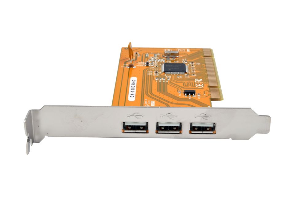 PCI USB 2.0 Karte mit 3-Ports (NEC Chip-Set), inkl. Low Profile Bügel, Exsys® [EX-1083]
